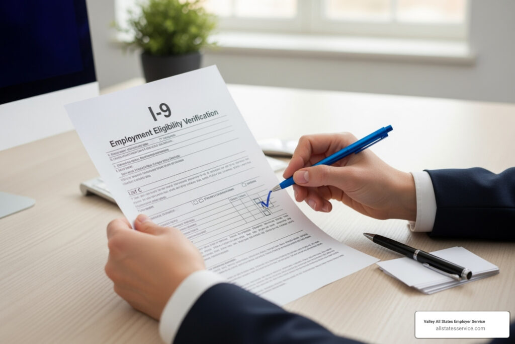 I-9 form verification Lutherville