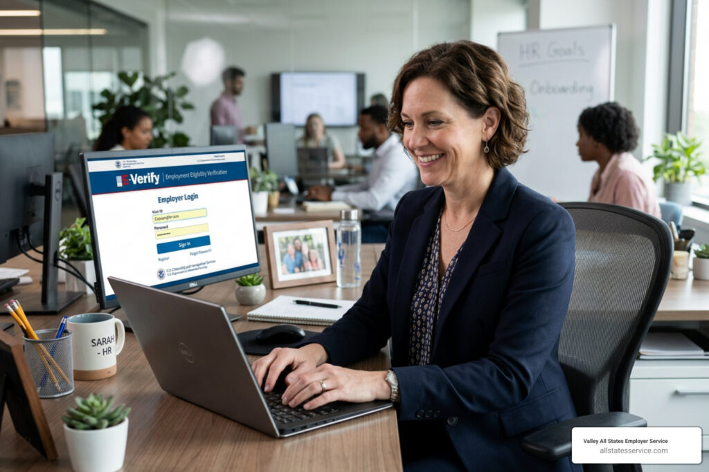e verify login for employers