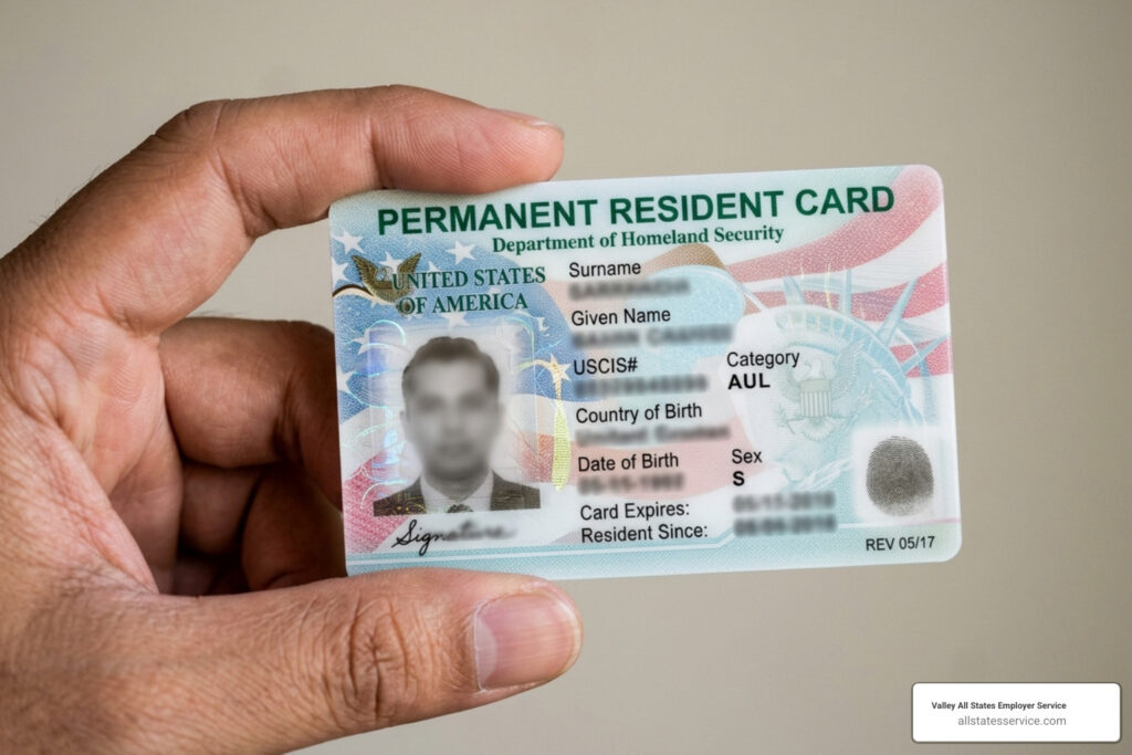 permanent resident card i9 example